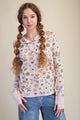 Floral Fling Henley Top in Blush (REG)