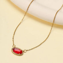 Oval Gemstone Necklace