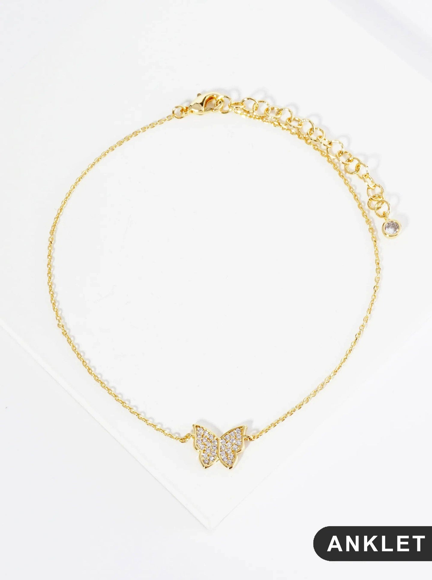 18K Gold Dipped Butterfly Anklet