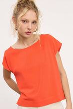 Cap Sleeve Linen Top in Tangerine (REG)