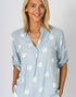 Polka Dot Gauze Top in Light Blue (REG)