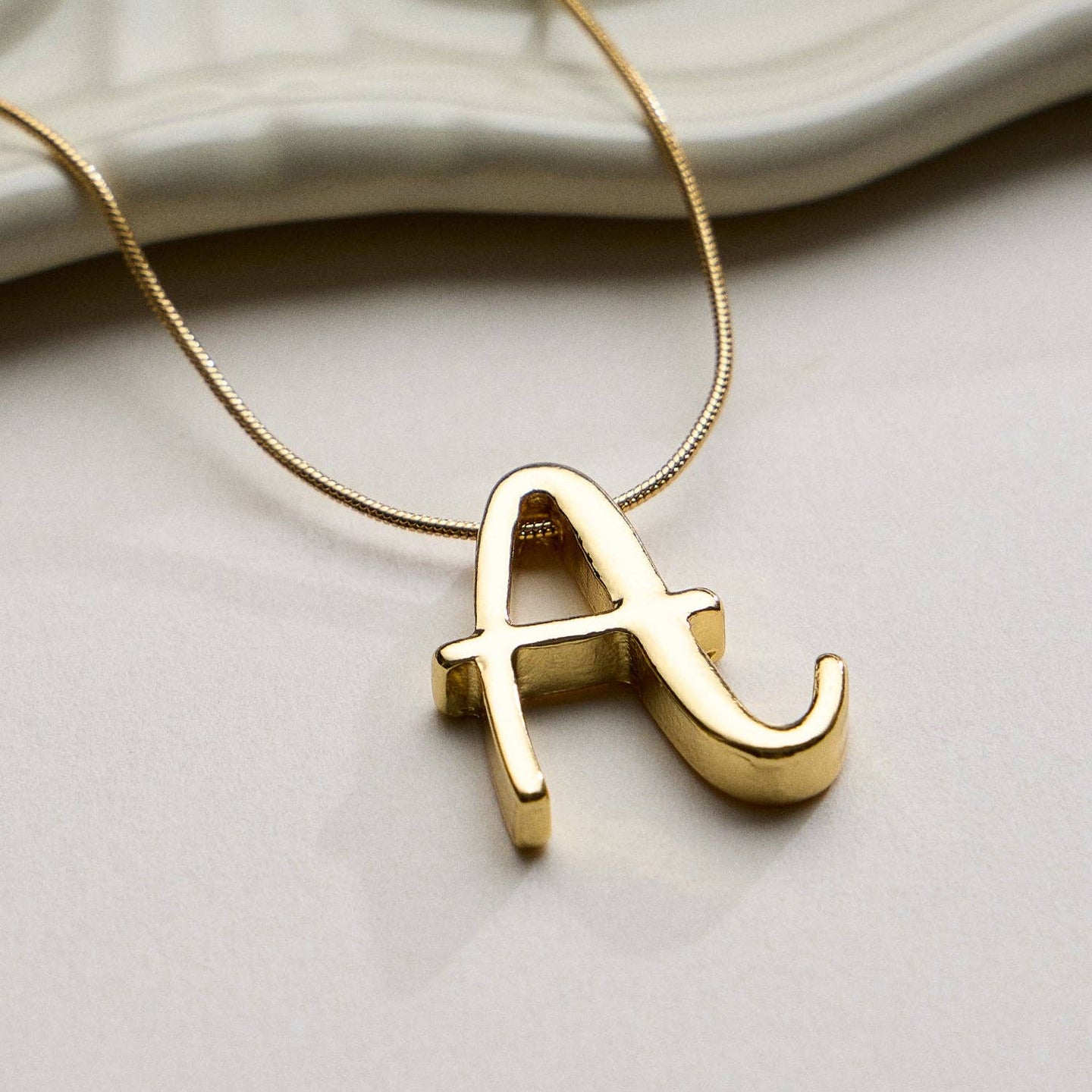 Gold Dipped Fancy Initial Necklace