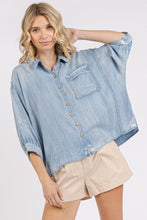 Tencel Dolman Button Top in Lt Denim (REG)