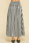 Gingham Plaid Maxi Skirt in Black (REG)