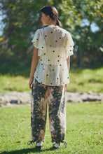 Sheer Polka Dot Babydoll Top in Cream (REG)