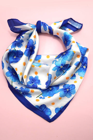 Blue Floral Fashion Scarf