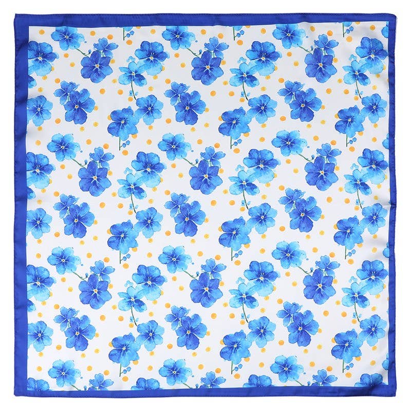 Blue Floral Fashion Scarf