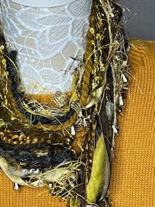 Gold and Brown Artisan Scarf