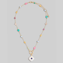 Colorful Stone Station Necklace