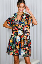 Black Multi Print Mini Dress (REG)