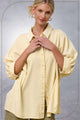 3/4 Sleeve Button Down Striped Shirt in Lemon (REG)
