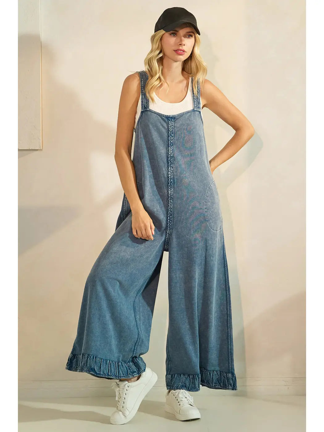 Wide Leg Jumpsuit in Denim Blue (REG)