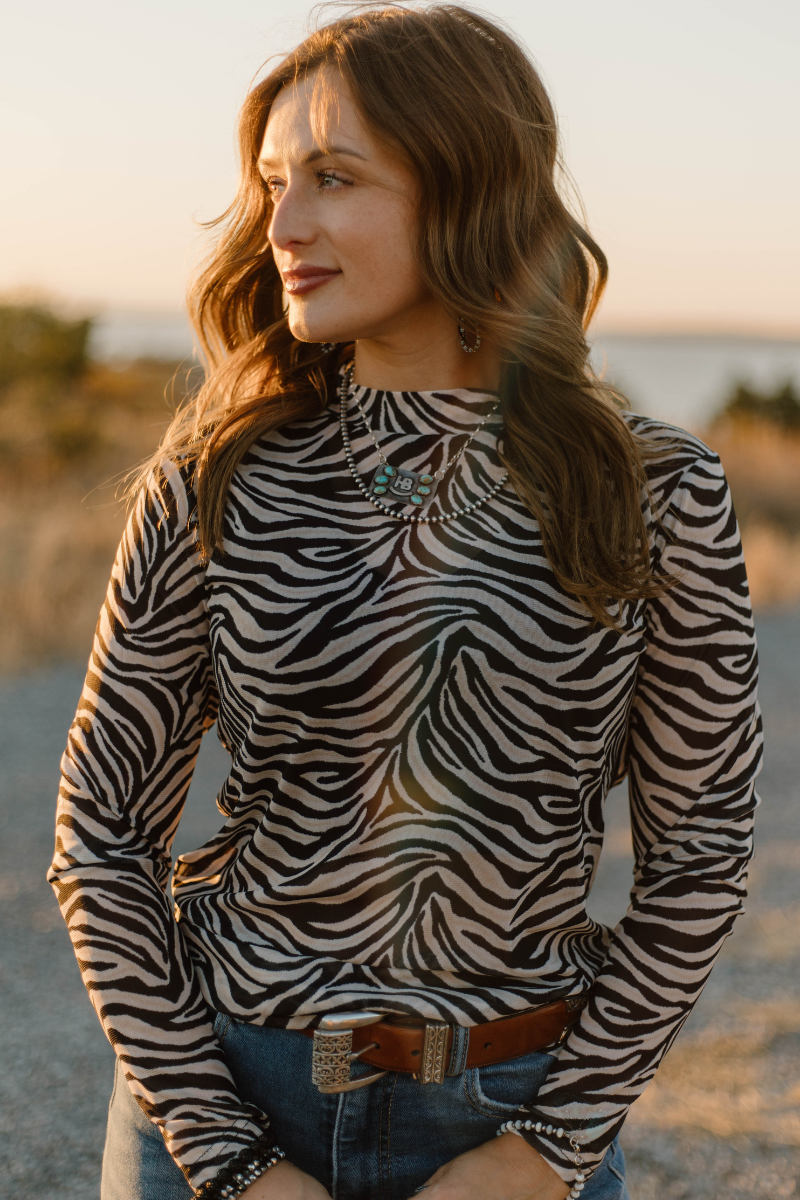 Safari Zebra Mesh Top (REG/PLUS)