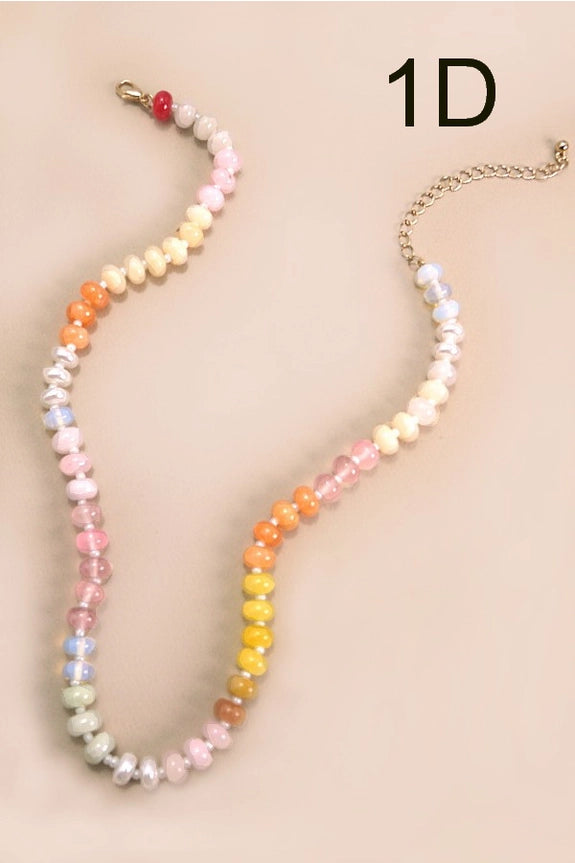 Natural Glass Bead Necklace