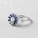 Blue Daisy Pearl Ring