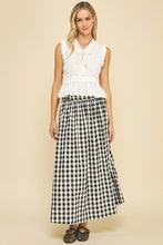 Gingham Plaid Maxi Skirt in Black (REG)