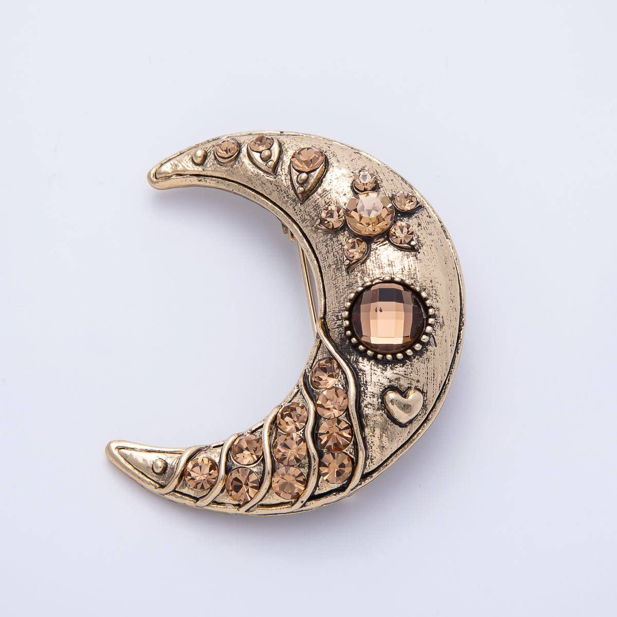 Celestial Crescent Moon Brooch