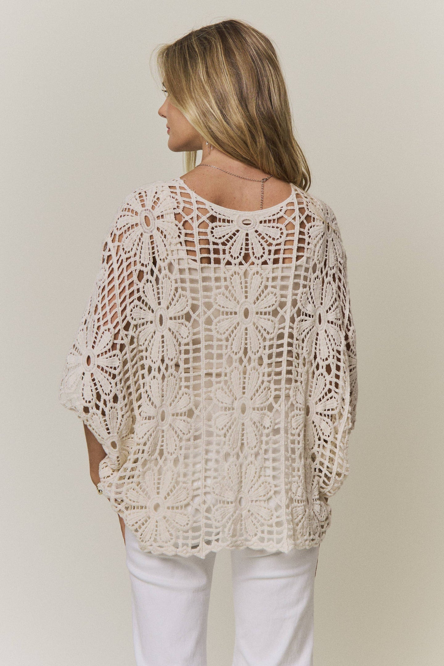Natural Daisy Crochet Top (REG)