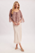 Eyelash Lace Blouse Top in Mauve (REG)