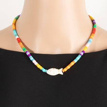 Vibrant Beaded Fish Necklace
