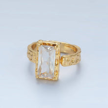 24K Filled CZ Hammered Wrap Ring