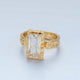24K Filled CZ Hammered Wrap Ring