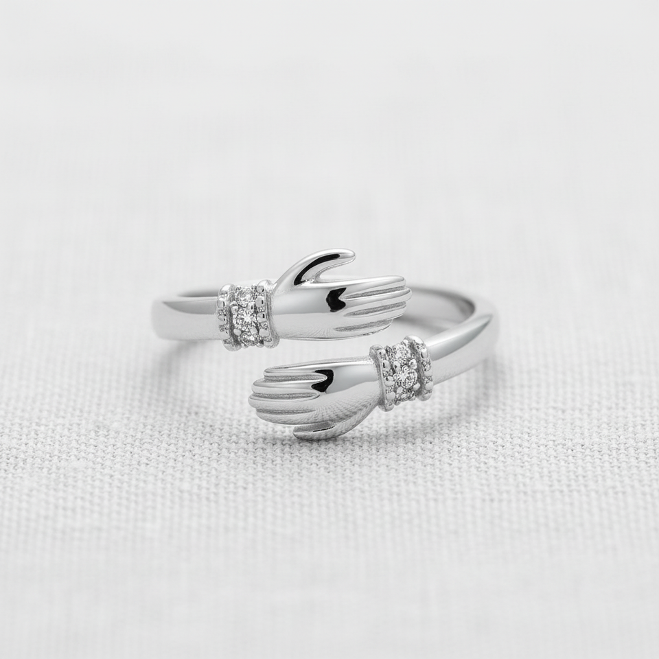 Embracing Hands Sister Ring