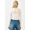 Cropped Novelty Lace Top in Cream (REG)