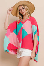 Vibrant Geo Printed Poncho (REG)