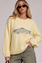 Fish Intarsia Sweater in Yellow (REG)