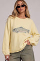 Fish Intarsia Sweater in Yellow (REG)