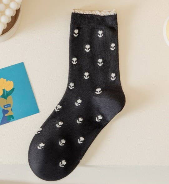 Floral Cotton Socks