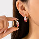 Rosy Crystal Hoop Earrings