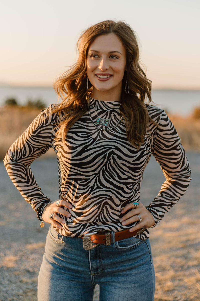 Safari Zebra Mesh Top (REG/PLUS)