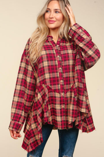 Checkered Plaid Sharkbite Top