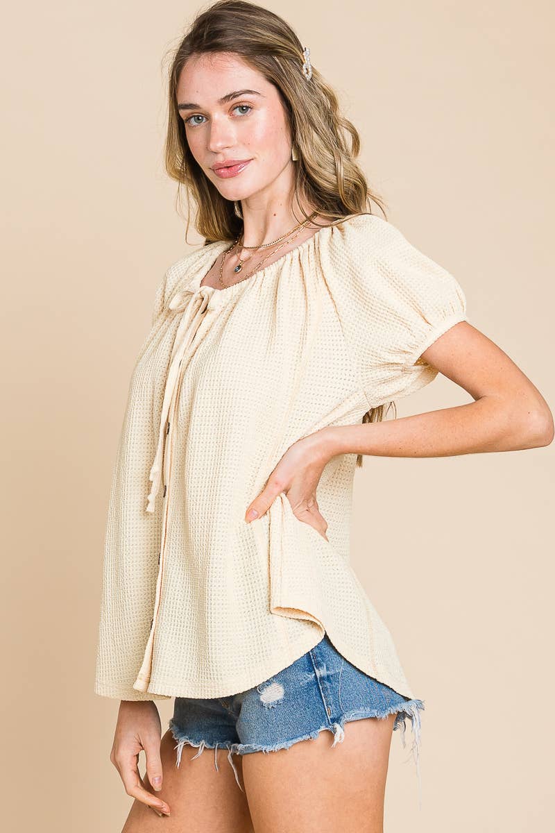 Textured Button Down Top (REG)