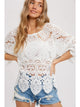 Classy Crochet Lace Top in Ivory (REG)