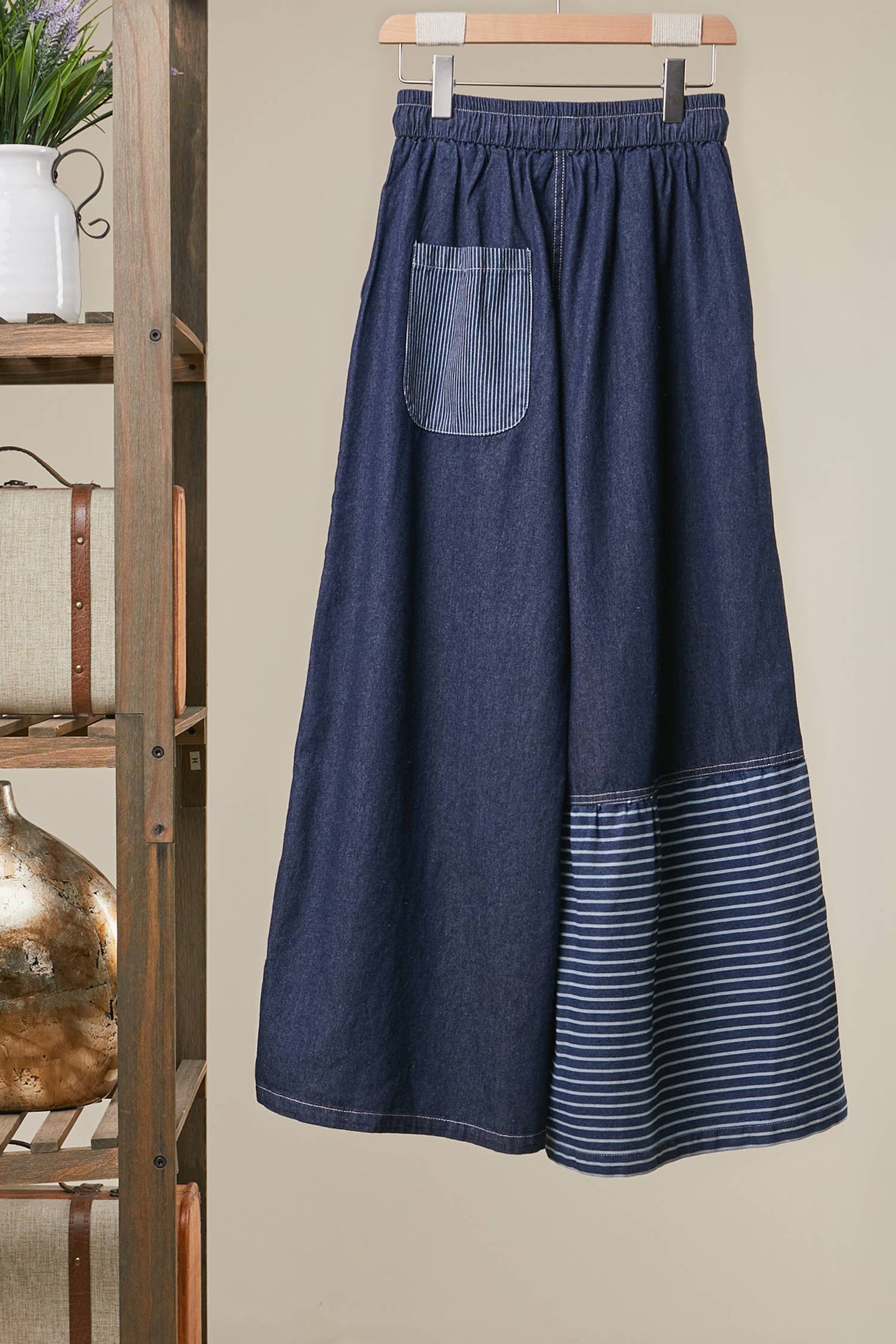 Frayed Star Patchwork Wide Pants (REG)