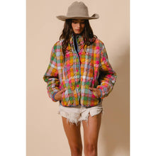 Vibrant Plaid Quilted Jacket (REG)