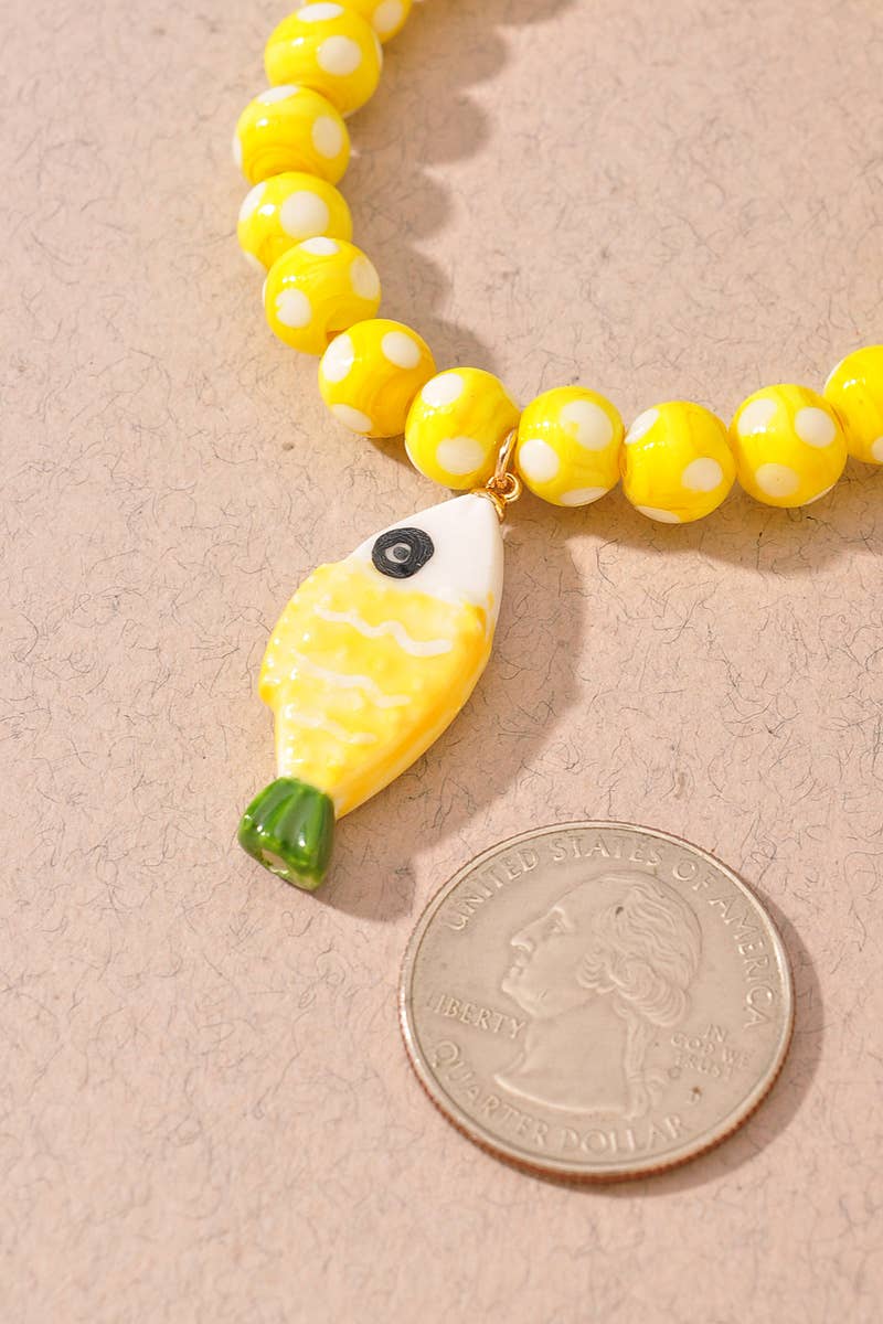 Yellow Polka Dot Fish Bracelet