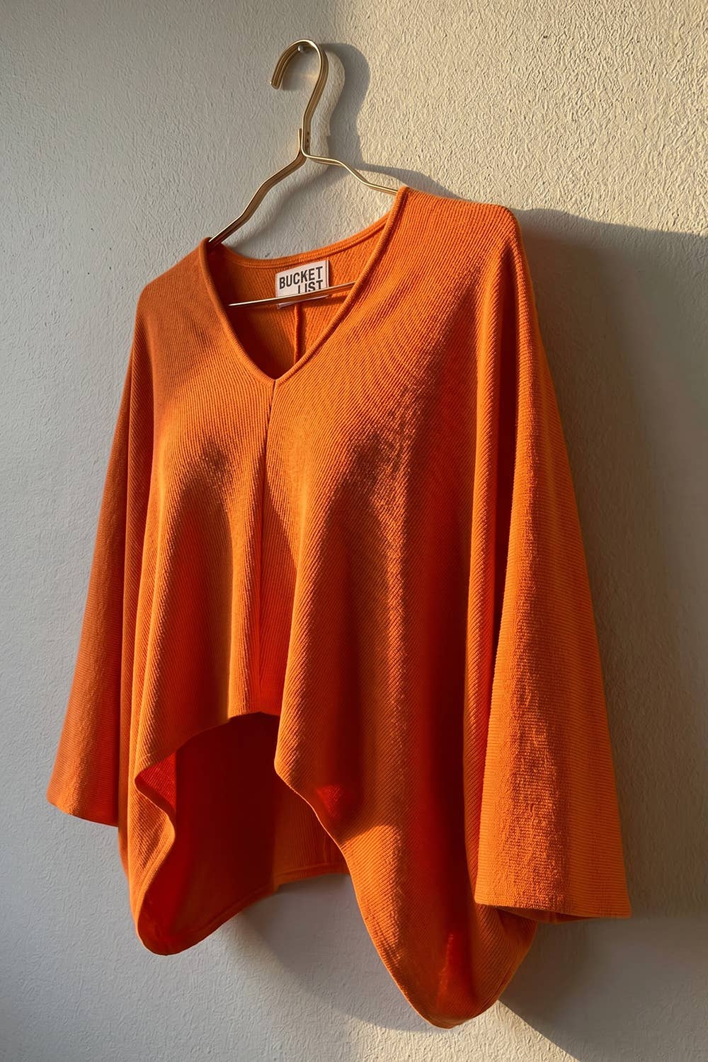 Orange Crepe Poncho Top (REG)