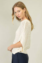 Lightweight Open-Knit Pullover Sweater in Off White (REG)