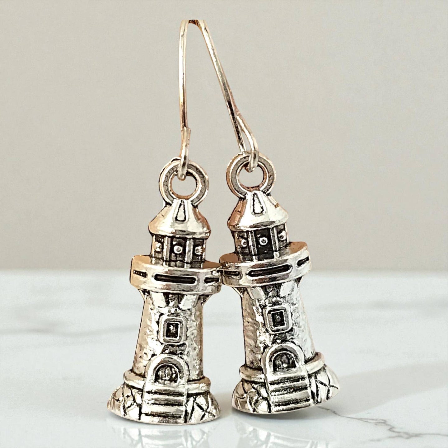 Silver Lighthouse Earrings
