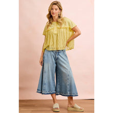 Washed Denim Culotte Jeans (REG)