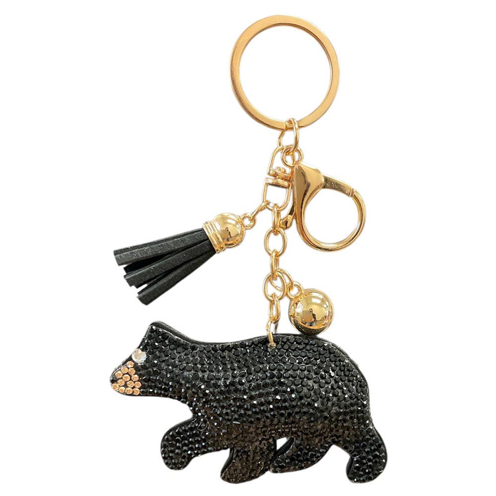 Black Bear Sparkle Keychain