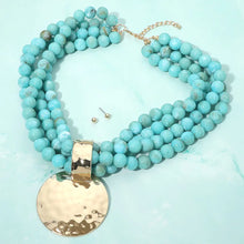 Multi Strand Beaded Disc Necklace