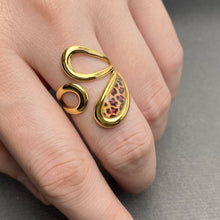 Leopard Print 18K Gold Plated Ring