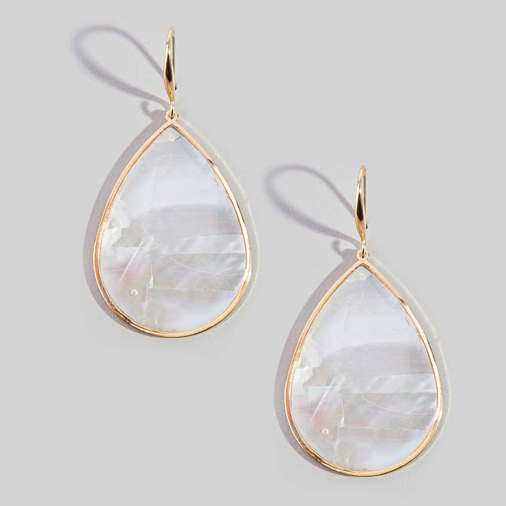 Iridescent Shell Teardrop Earrings