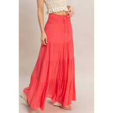 Tiered Drawstring Skirt in Coral Red (REG)