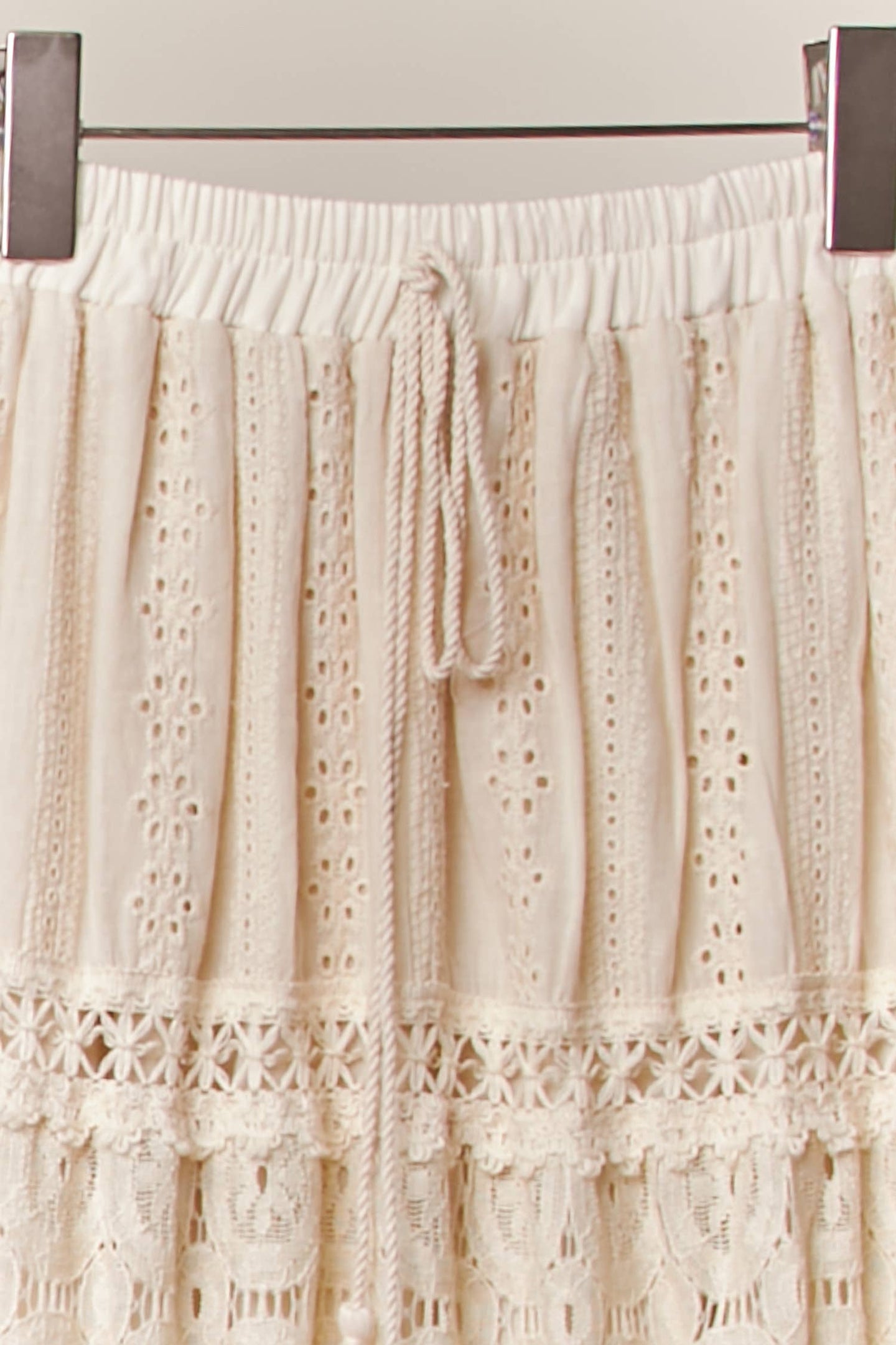 Ivory Lace Trim Maxi Skirt (REG)